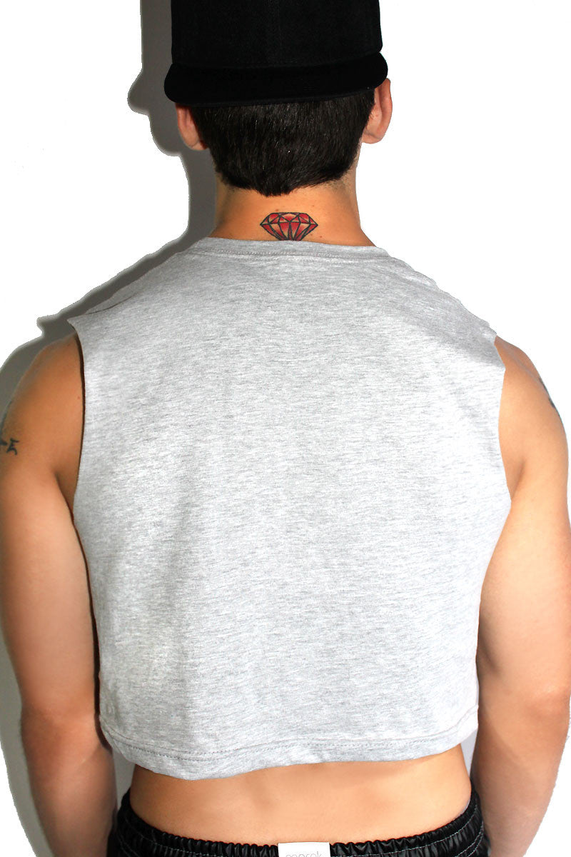 Hangry Crop Tank-Grey