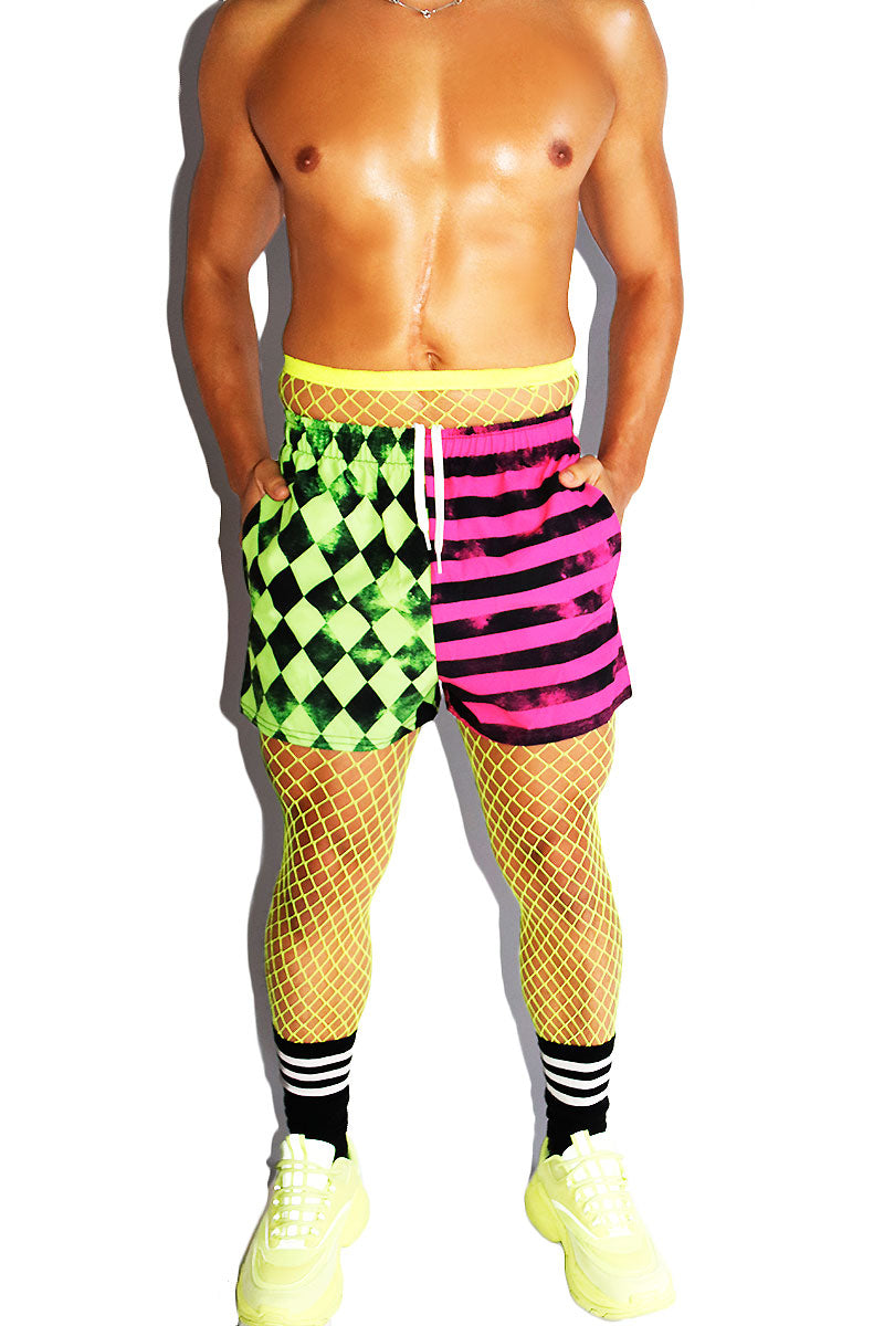 Fun House All Over Active Shorts- Fuchsia