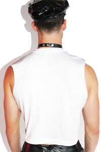 Harness Crop Tank-White
