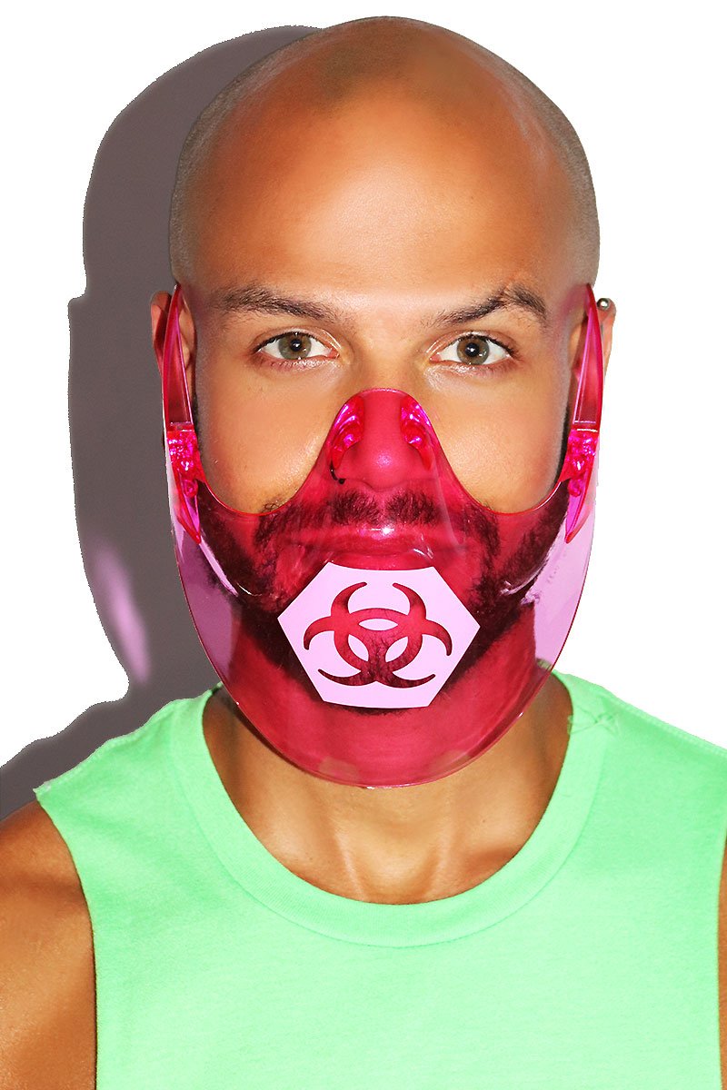 Biohazard Face Shield Sunglasses Mask- Pink