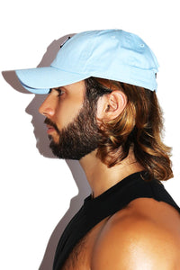 He / Him Dad Hat -Blue