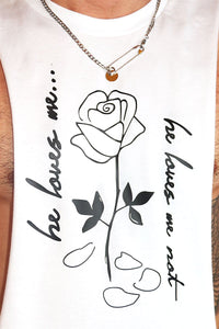 He loves Me Low Arm Shredder Tank- White
