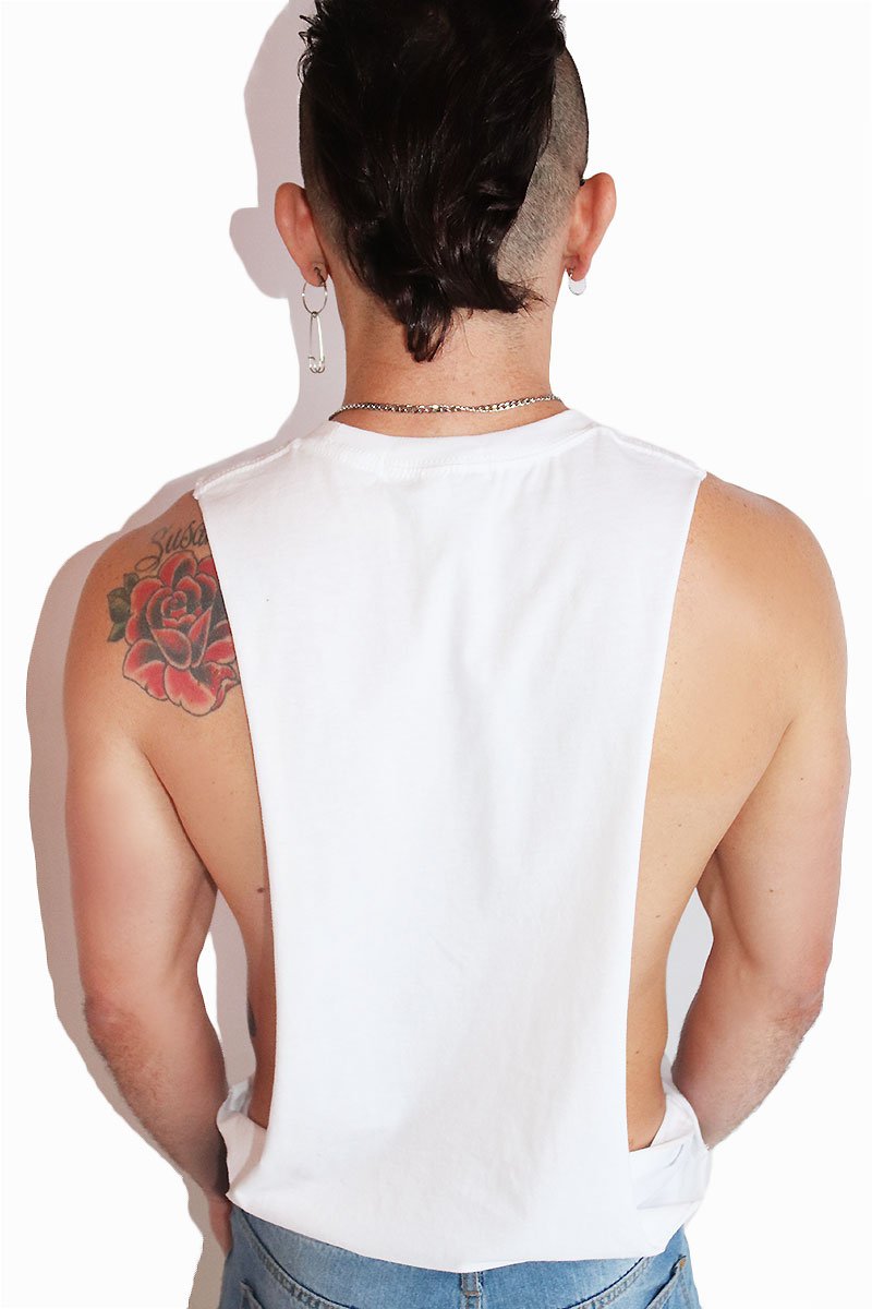 He loves Me Low Arm Shredder Tank- White