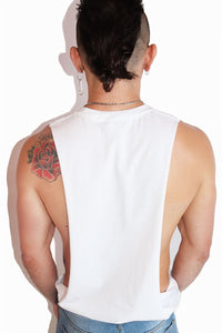 He loves Me Low Arm Shredder Tank- White