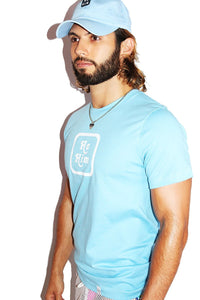 He / Him Pronouns Tee- Sky Blue