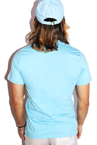 He / Him Pronouns Tee- Sky Blue
