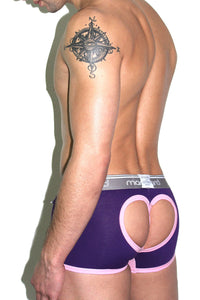 Heart Cutout Open Back Trunk- Purple