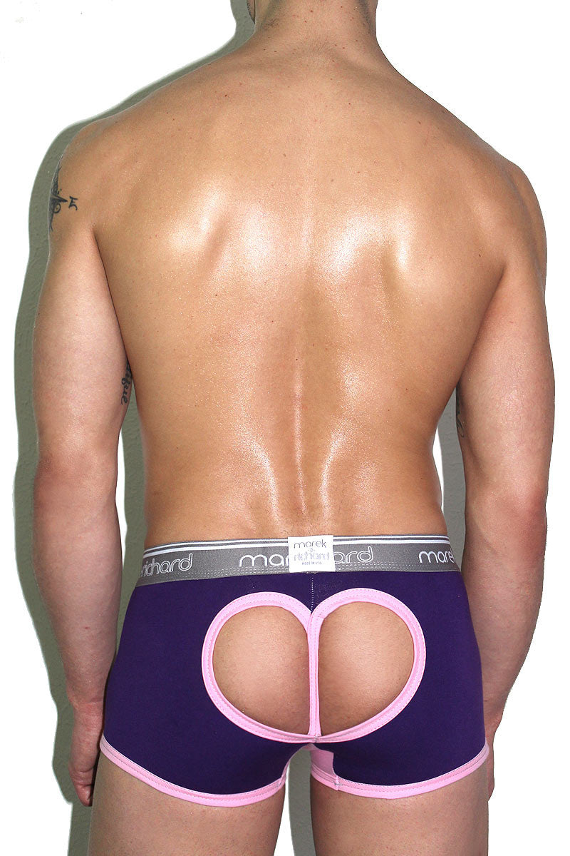 Heart Cutout Open Back Trunk- Purple