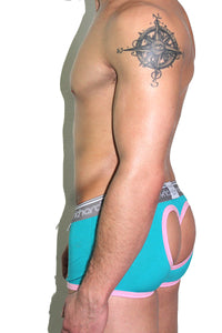 Heart Cutout Open Back Trunk- Teal