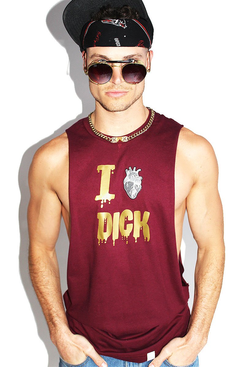 I Heart Dick Low Arm Shredder-Burgundy