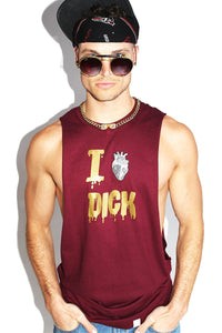 I Heart Dick Low Arm Shredder-Burgundy