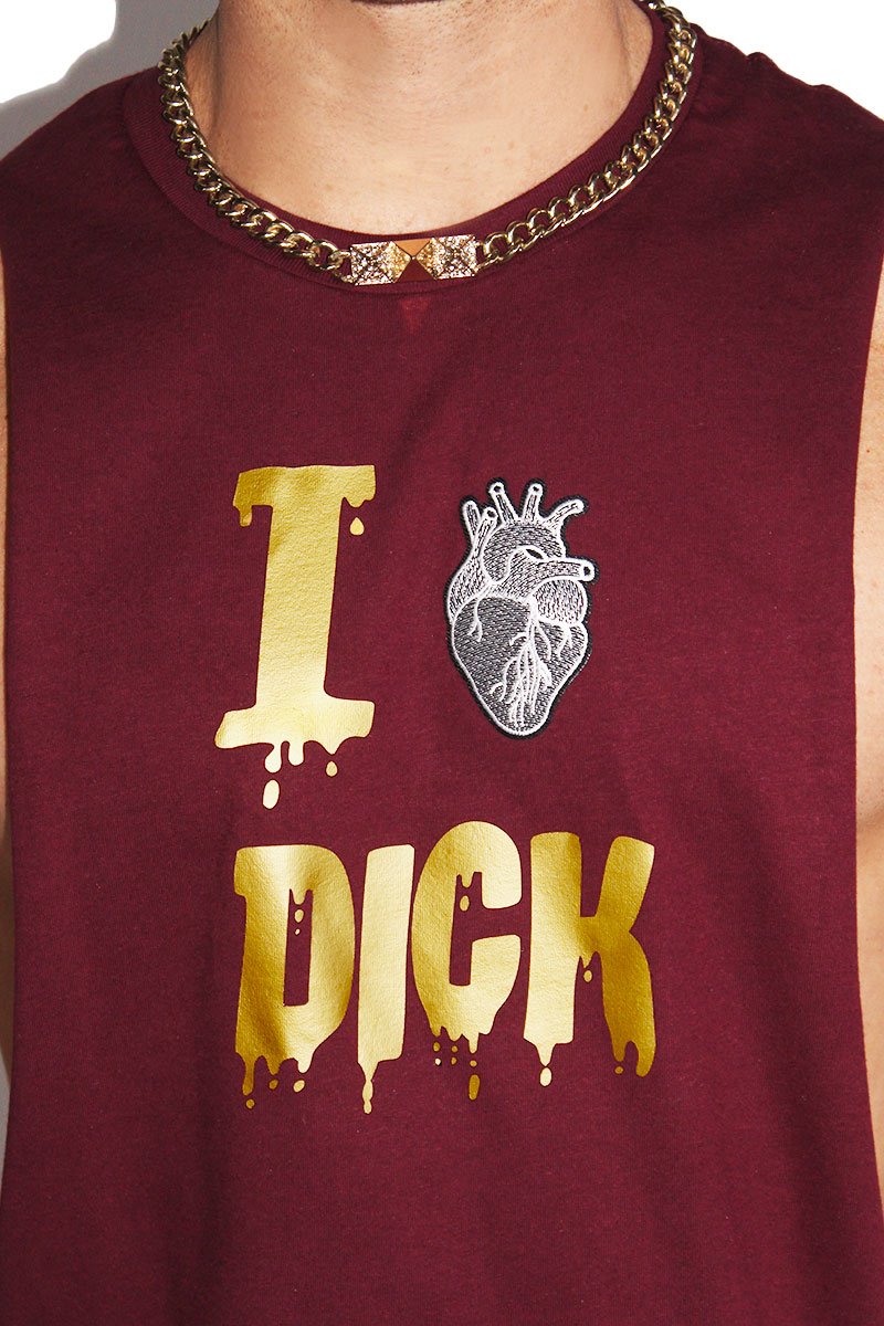 I Heart Dick Low Arm Shredder-Burgundy