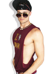 I Heart Dick Low Arm Shredder-Burgundy
