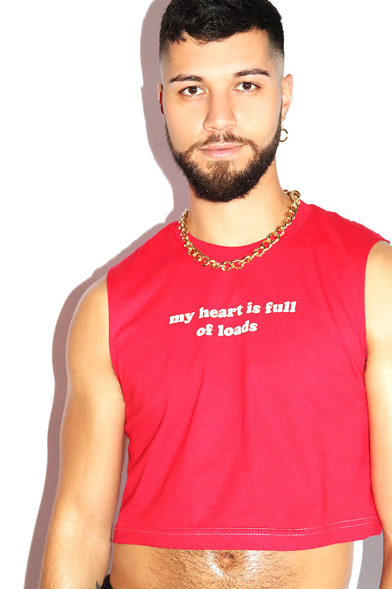 My Heart Is Full Crop Tank-Red