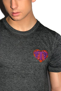 Empty Inside Crop Tee-Acid Grey