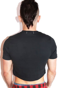 Beating Hearts Grid Crop Tee- Black