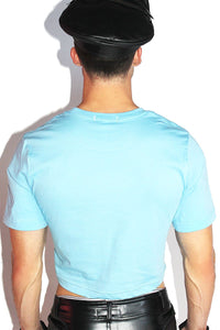 Hearts Crop Tee-Sky Blue
