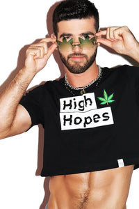 High Hopes Crop Tee- Black