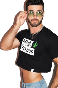 High Hopes Crop Tee- Black