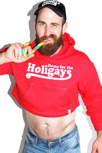 Homo For the Holigays Crop Hoodie-Red