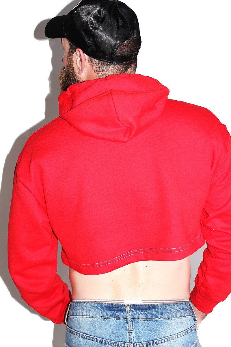 Homo For the Holigays Crop Hoodie-Red