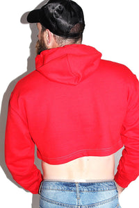 Homo For the Holigays Crop Hoodie-Red