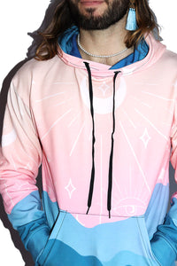 Desert Dusk All Over Print Long Sleeve Hoodie- Pink