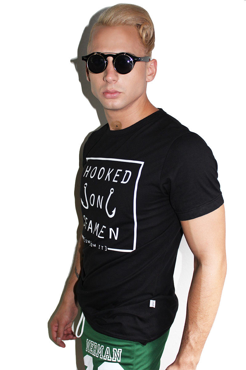 Hooked on Seamen Tee- Black