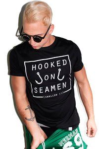 Hooked on Seamen Tee- Black
