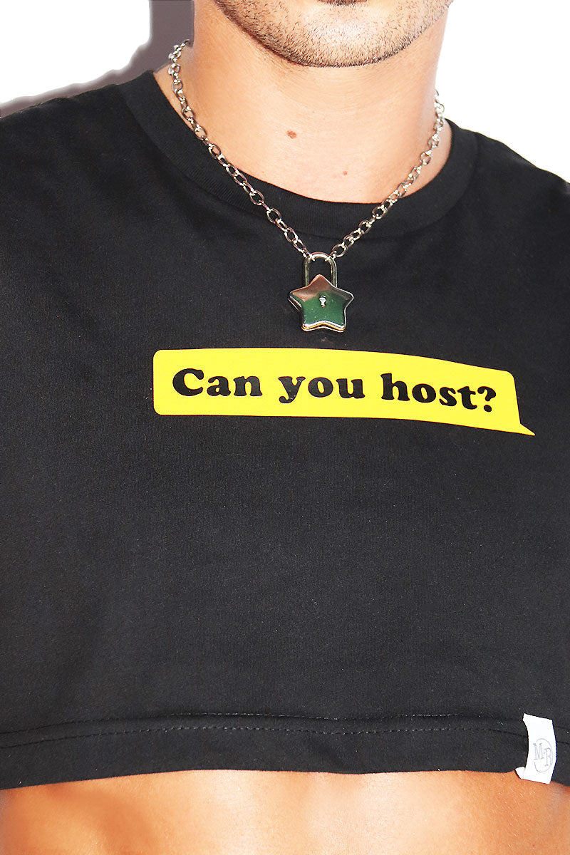 Can You Host? Extreme Crop Tank- Black