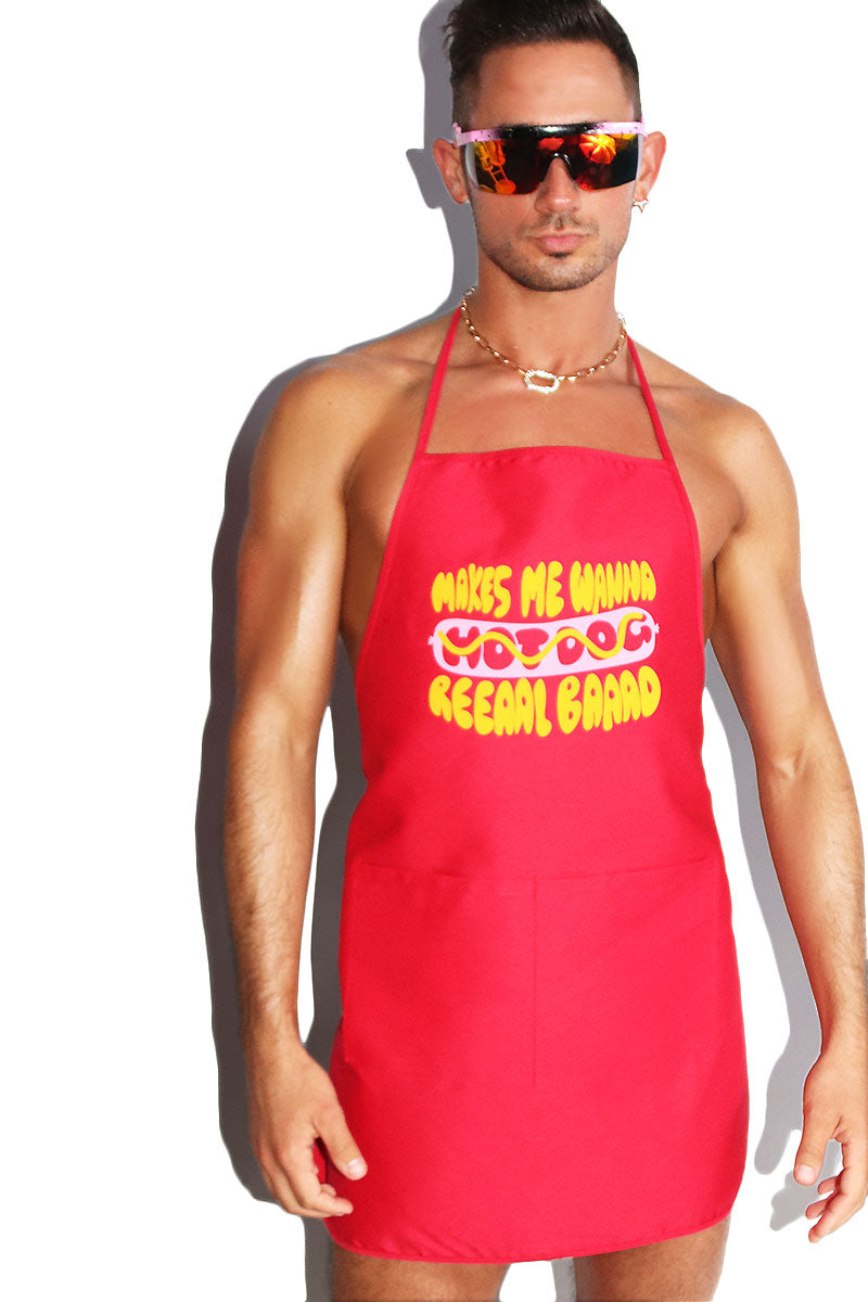 Hot Dog Apron- Red