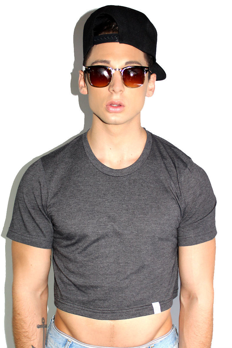 Core Crop Tee- Dark Charcoal