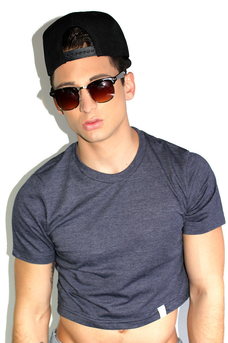 Core Crop Tee-Navy Heather