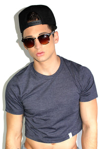 Core Crop Tee-Navy Heather