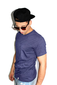 Core Crewneck Tee-Heather Navy