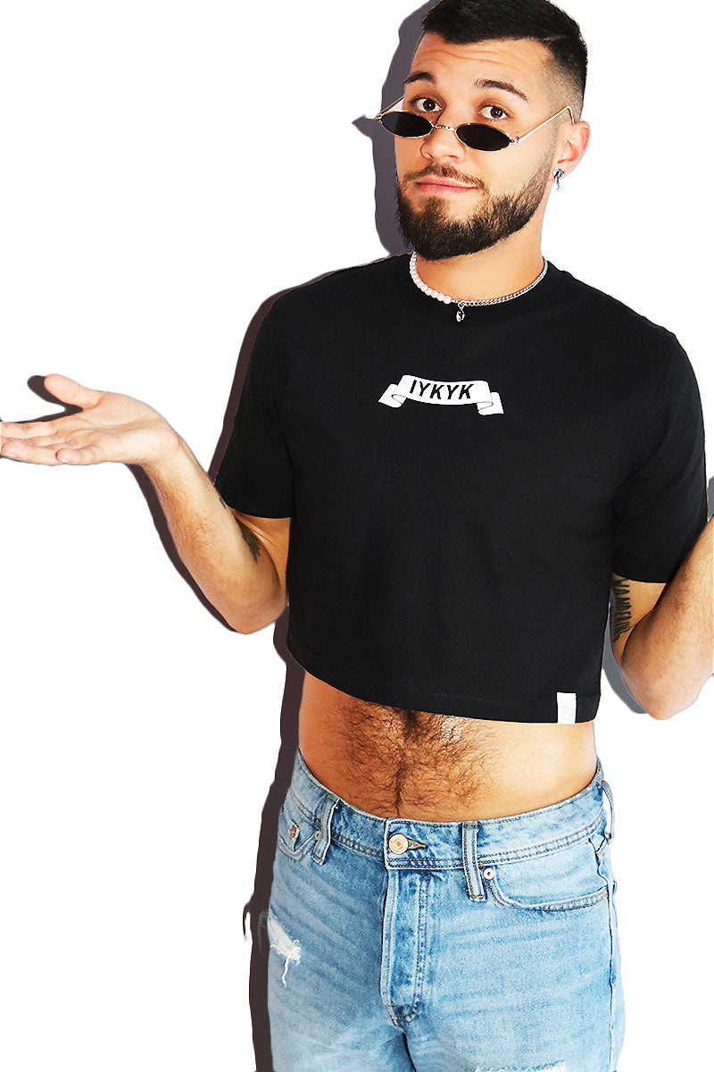 IYKYK Crop Tee-Black