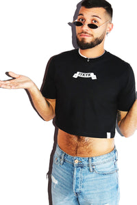 IYKYK Crop Tee-Black
