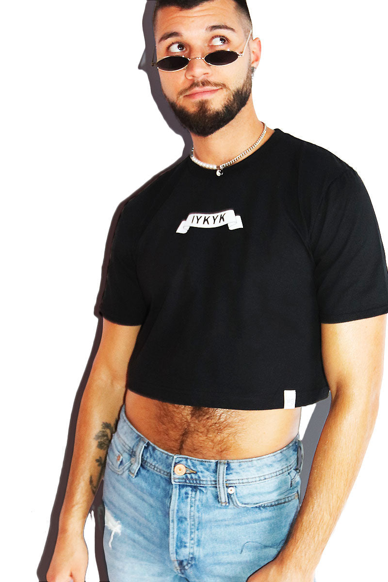 IYKYK Crop Tee-Black