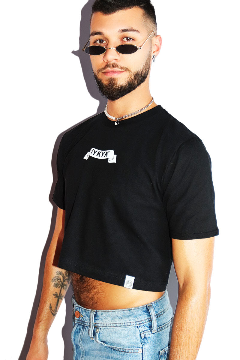 IYKYK Crop Tee-Black