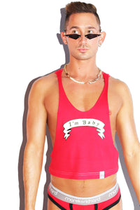 I'm Baby Crop String Tank- Red