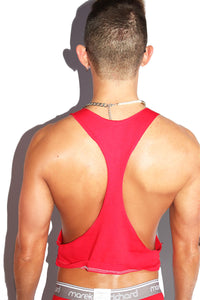 I'm Baby Crop String Tank- Red