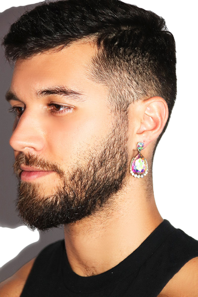 Mother Crystal Single Earring- White