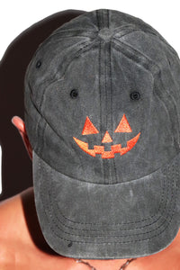 Jack O Lantern Smile Dad Hat -Black