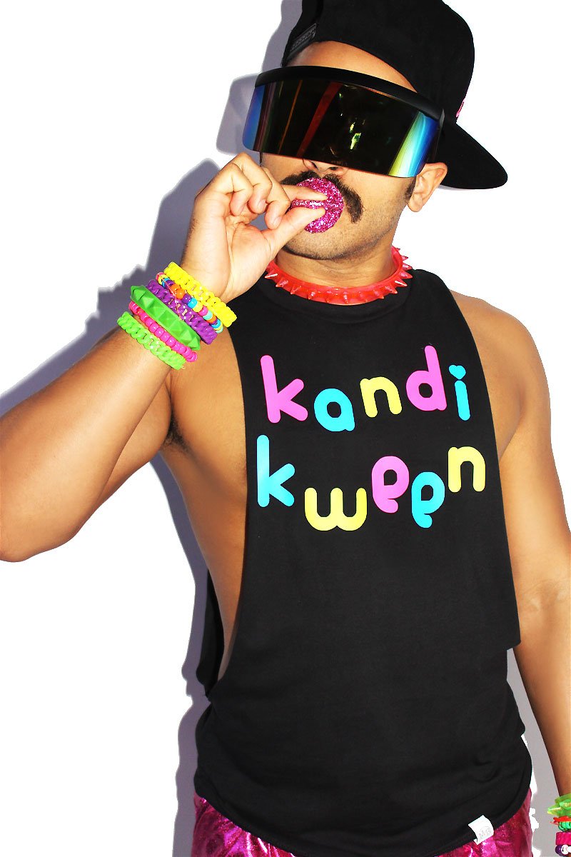 Kandi Kween Low Arm Shredder Tank- Black