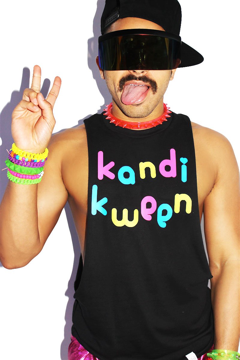 Kandi Kween Low Arm Shredder Tank- Black