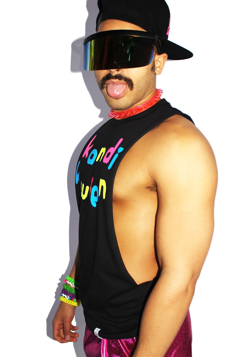 Kandi Kween Low Arm Shredder Tank- Black