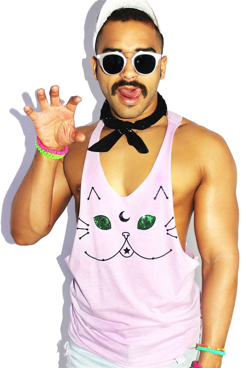 Kitty Constellation String Tank-Lilac