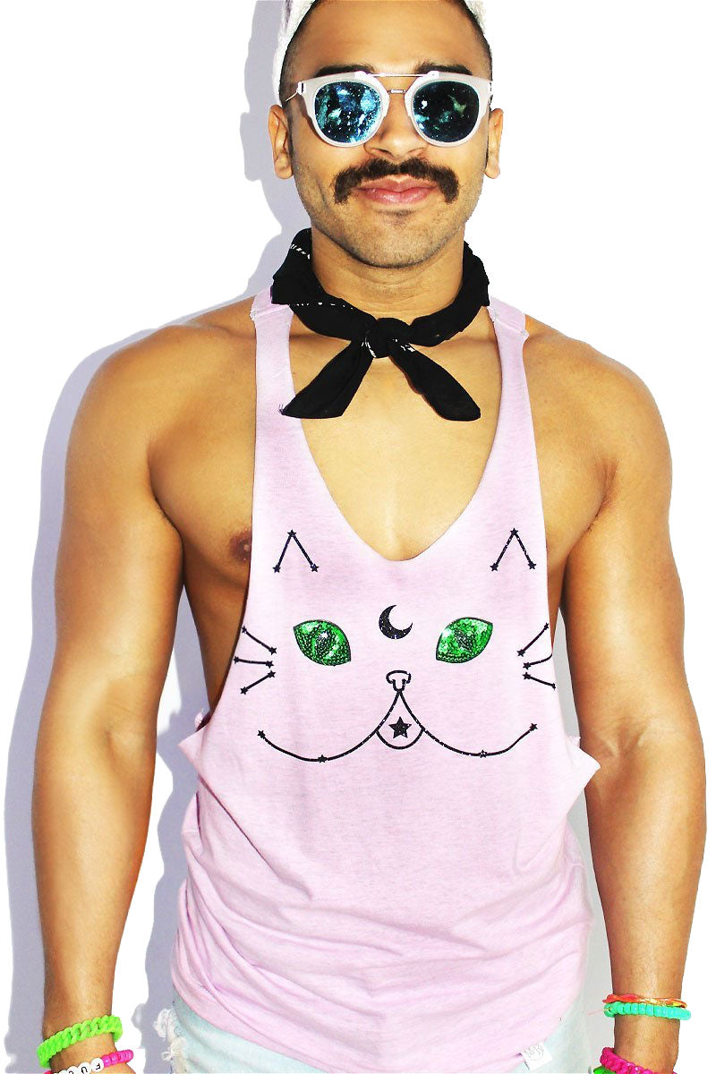 Kitty Constellation String Tank-Lilac
