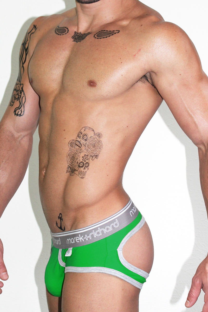 Core Open Back Brief-Green