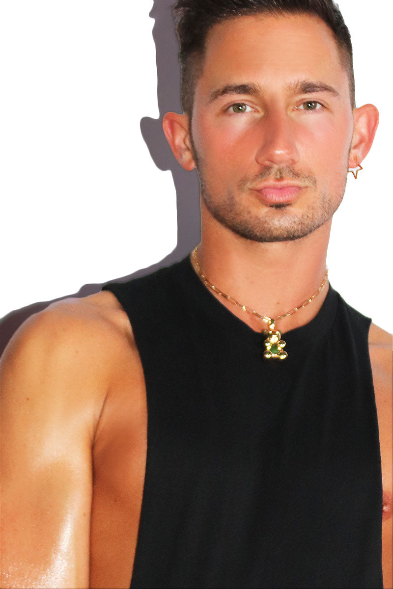 Boy Toy Bear Necklace - Gold